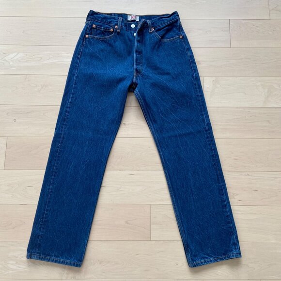 Levis Original 501 XX Straight Leg Button Fly Mens Jeans W34 L33 Blue Denim - Picture 11 of 11